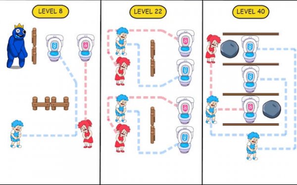 Draw to Pee Toilet Race - Drawing Puzzle Game
